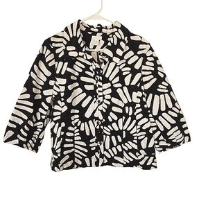 Chicos Black White Cotton Short Jacket Chicos 2 = 12